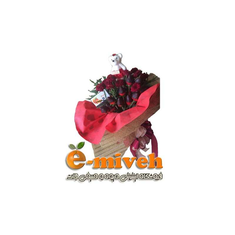 دسته گل توت فرنگی شکلاتی