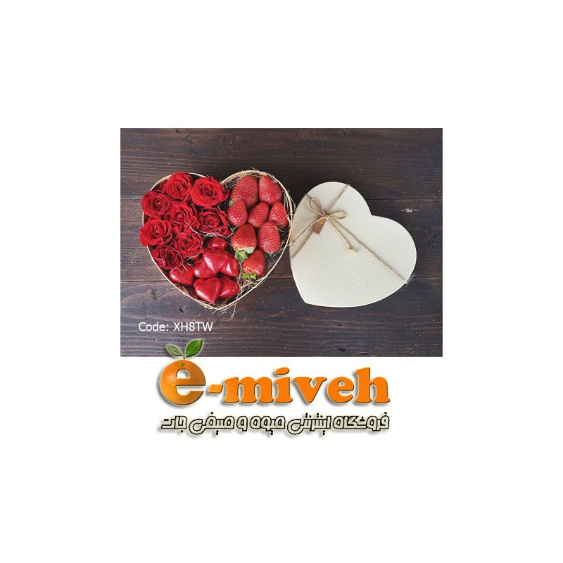 جعبه کادویی طرح قلب توت فرنگی
