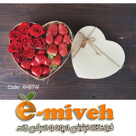 جعبه کادویی طرح قلب توت فرنگی